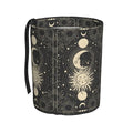 Vintage Sun Moon Stars Car Trash Can Collapsible Garbage Can,Hanging Trash Bag Water Proof with Suitable for Storage for Car Interiors,Home