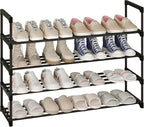 Calmootey 4-Tier Shoe Rack, Tall Large Capacity 20 Pairs Shoes Storage Organizer, Stackable Wide Shoe Shelf for Entryway, Hal