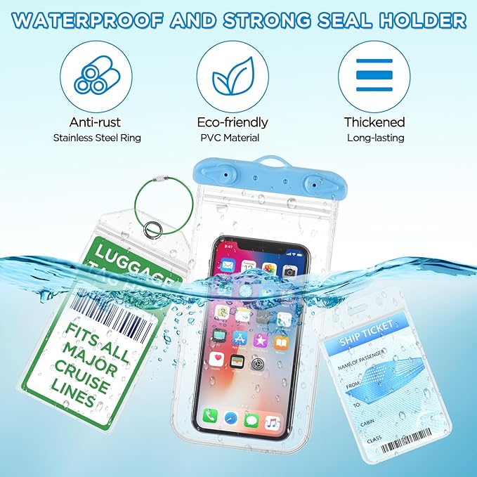 Cruise Essentials Kit Must Haves Set Include Cruise Luggage Tags Holder, Cruise Lanyards, Cruise Power Strip, Towel Bands and