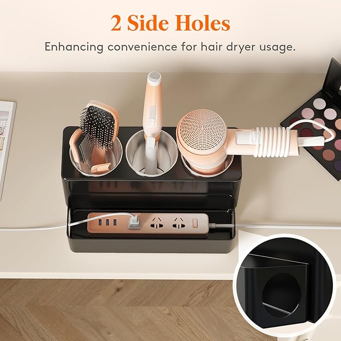Lifewit Hair Tool Organizer Countertop, Removable Blow Dryer Holder for Bathroom, Acrylic Hot Tools Organizer Storage for Cur