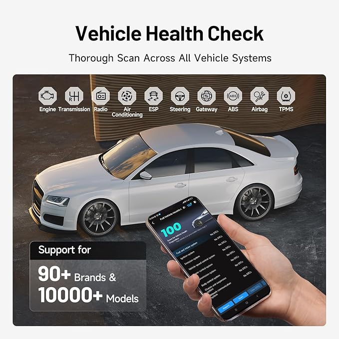 TOPDON Carpal OBD2 Scanner Bluetooth - Scanner for Car, AI-Assisted All System Diagnostic Tool for iOS & Android, Vehicle