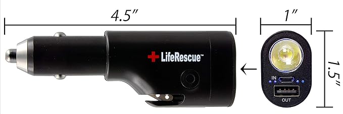 6 in 1 Auto Emergency Extraction Tool and LED Emergency Light - Seat Belt Cutter, Auto Glass Breaker, 3-Mode Security Flashli