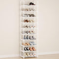 10-Tier Tall Shoe Rack, Adjustable 20-25 Pairs Shoe Shelf Storage Organizer for Entryway Hallway Closet Bathroom Living Room 