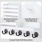 Lwenki Key Holder for Wall – Decorative Wooden Mail Holder and Key Shelf with Mounting Hardware, Installation Guide – Paulown
