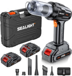 SEALIGHT Car Vacuum Portable Cordless, 21000pa High Power Handheld Car Vacuum, Two Batteries Long Endurance, 18v/120w Portabl