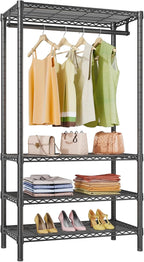 VIPEK V1 Medium Portable Garment Racks 440lbs Load Capacity, Heavy Duty Clothes Rack with 4 Tiers Adjustable Shelves & Hangin