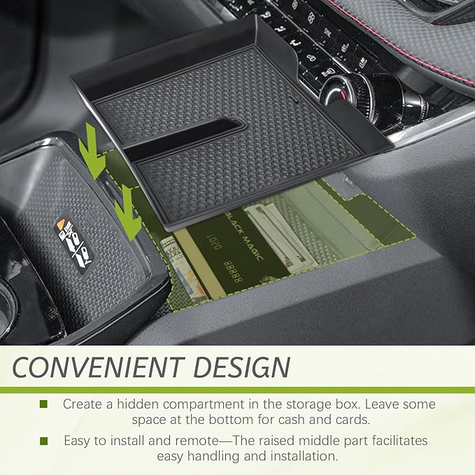 Center Console Organizer Compatible with 2025 2026 Chevy Equinox Interior Accessories Gear Shifter Insert Tray Equinox LT/RS/ACTIV Middle Armrest Storage Box (Not for Equinox ev) Black