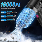 KMM Handheld Car Vacuum Cleaner, 4 in 1 Vacuum Cleaner 16000Pa Air Duster, 3-Speed Adjustable 120W High Power Vacuum Cleaner 