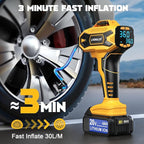Cordless Tire Inflator Air Compressor Compatible With Dewalt 20V Battery: LIVOWALNY Portable Handheld Air Pump with Digital Pressure Gauge for Cars Motorcycles Bikes Sport Balls Auto