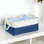 Bidtakay Small Storage Baskets for Shelves 3 Pack Fabric Storage Bins for Organizing Linen Collapsible Organizer for Closet-W