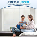 DOWELL Window Privacy Film, Frosted Glass Window Film, Static Cling Non-Adhesive Glass Clings, Sun Blocking Opaque Door Coverings, Reusable Door Sticker for Bathroom Home Office, White, 35.4" x 78.5"
