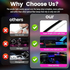 Dream Color Acrylic Interior Car Ambient Light Kit, Bphuny 30 in 1 593 LEDs Fiber Optic Multiple Modes Decoration Atmosphere Lights with Music Dynamic Rainbow Rhythm, RGB Neon Lights for All Cars