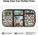 Tribal Pattern Car Sun Visor Storage Bag Sunglass Holder and Storage Pocket Auto Visor Storage Pouch with Multi-Pocket for License Pen Key