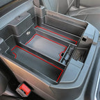 TACOBRO Center Console Organizer Compatible with 2020-2023 Silverado/Sierra 2500/3500HD/ 2019-2022 Chevy Silverado 1500 / GMC Sierra 1500 Accessories - Full-Coverage Insert Tray, ABS material,Red