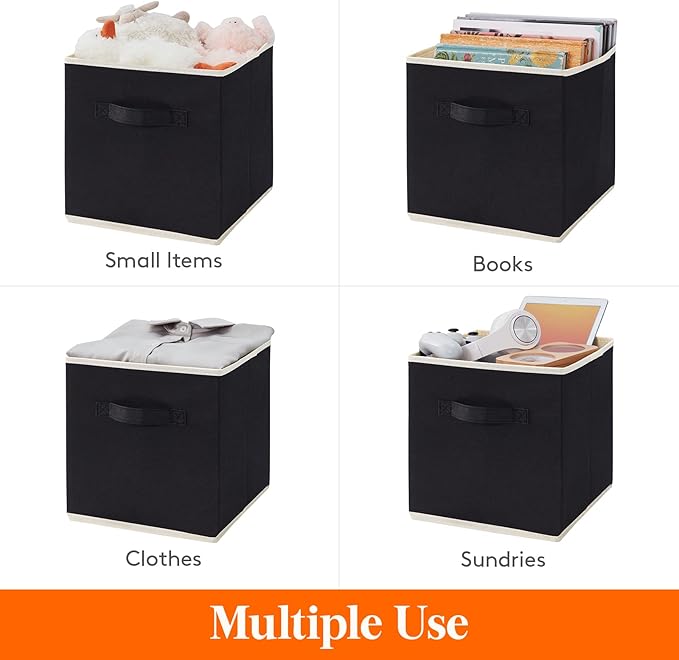 Lifewit Storage Cubes, Foldable Decorative Fabric Storage Baskets for Organizing Home Organizers with Handles for Shelves, Cl