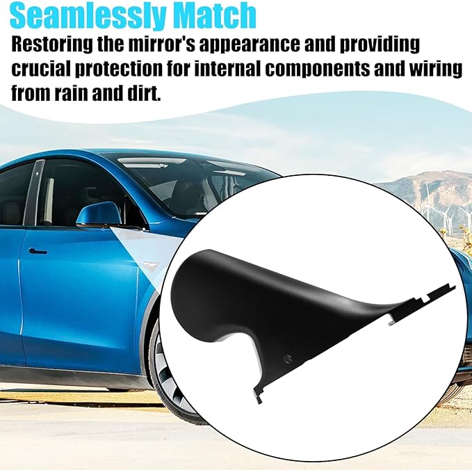 Jaronx Compatible with Tesla Model Y Mirror Holder Lower Cover 2018-2024, Right Passenger Side Rearview Mirror Bracket Bottom Base Cover Replacement for Tesla Model Y Accessories 8202208