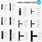 Multipurpose Vacuum Line Kit,6PCS 5Ft Vacuum Hose Automotive+64PCS Vacuum Line Connectors,Max 130PSI Silicone Hose for Variet