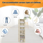 Hanging Closet Organizer, Easy Mount Foldable 6-Shelf Hanging Closet Wardrobe Storage Shelves, Clothes Handbag Shoes Accessor