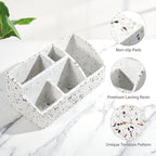 Luxspire Bathroom Counter Organizer, Toothbrush Holder for Bathroom 5 Slot, Large Bathroom Countertop Organizer Storage Bathr