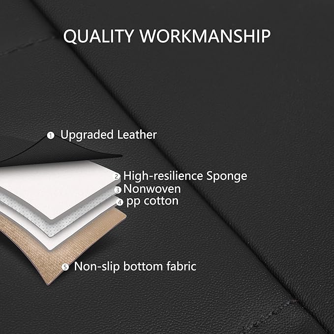 Car Seat Covers, Quilting Leather Seat Covers Full Set, Waterproof Faux Leather Automotive Seat Covers for Cars, Universal Ca