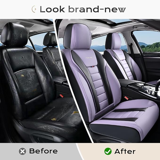 Coverado Car Seat Covers, Front Covers for Cars, Car Seat Cover Front Seats, Automotive Seat Cover, Waterproof, Leather Car S