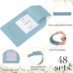 Amylove 48 Sets Leather Luggage Tags Bulk Wedding Favors Luggage Tags for Guests Bridal Gifts Wedding Bridal Shower Gift PU L