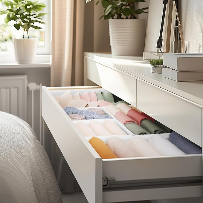 Criusia Drawer Organizer Clothes, 10 Pack Dresser Organizer for Baby Clothes, Underwear, Sock- Foldable Closet Organization a