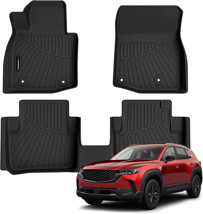 Auxko All Weather Floor Mats for Mazda CX-50 Hybrid 2025 2026 TPE Liners All Season Accessories Guard Odorless Anti-Slip Floor Liners for Mazda CX50 Hybrid