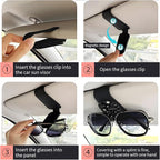 Sunglasses Holder for Car Visor, PU Leather Glasses Clip Organizer, Cute Magnetic Eyeglass Holder for Vehicle Sun Visor, Car Interior Accessory for Women & Men Black Celestial Sun Moon