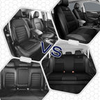 Skechers Aircooled & Memory Foam Seat Covers,Premium Leather with EVA Mesh Car Seat Covers,Seat Cover Full Sets,Airbag Compat