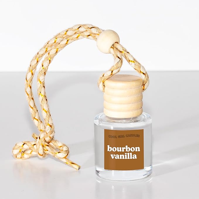 COOLGIRLCANDLES Bourbon Vanilla Car Air Hanging Fragrance Oil Diffuser Car Air Freshener Diffuser for Essential Oils, Scents 