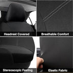 Foneso Car Seat Covers, 100% Breathable with Composite Sponge Inside, Airbag Compatible Universal Fit Accessories Auto for Ca
