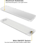 8 Pack 12v LED Interior Light Bar 2376LM DC 12 v Volt led Strip Ceiling Lights Lighting Fixture Inside with On/Off Switch for RV Enclosed Cargo Trailer Van Boat Car Camper