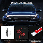 Car Hood Light Strip Exterior, 71 Inch DRL LED Strip Lights Waterproof IP68 Scan Start-up + White Light,Compatible with GMC Sierra 1500 2500 Chevy Silverado 1500 2500 Dodge Ram 1500