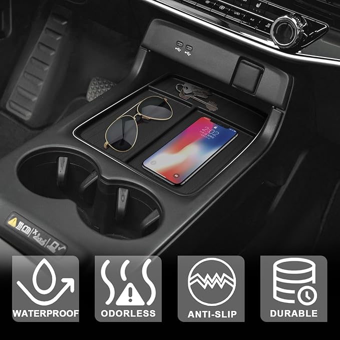 BestEvMod Center Console Front Organizer Compatible with Honda Prologue 2026 2025 2024 Accessories TPE Material Storage Tray Easy to Install and Clean Anti-Slip 3 Compartments