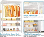 Ulif H4 Plus Garment Rack, 4-Tier Portable Clothes and Clothing Rack for Bedroom and Cloakroom, Closet Storage and Organizer 