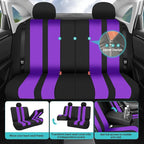 FH Group Car Seat Cover Full Set Striking Striped Car Seat Covers with Front Seat Covers and Rear Split Bench, Universal Fit 