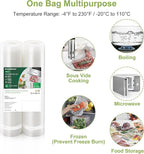 Bonsenkitchen Vacuum Sealer Bags, 11" x 20' Rolls 2 Pack for Food Storage Saver, Bpa Free, Heavy Duty, Commercial Grade Textu