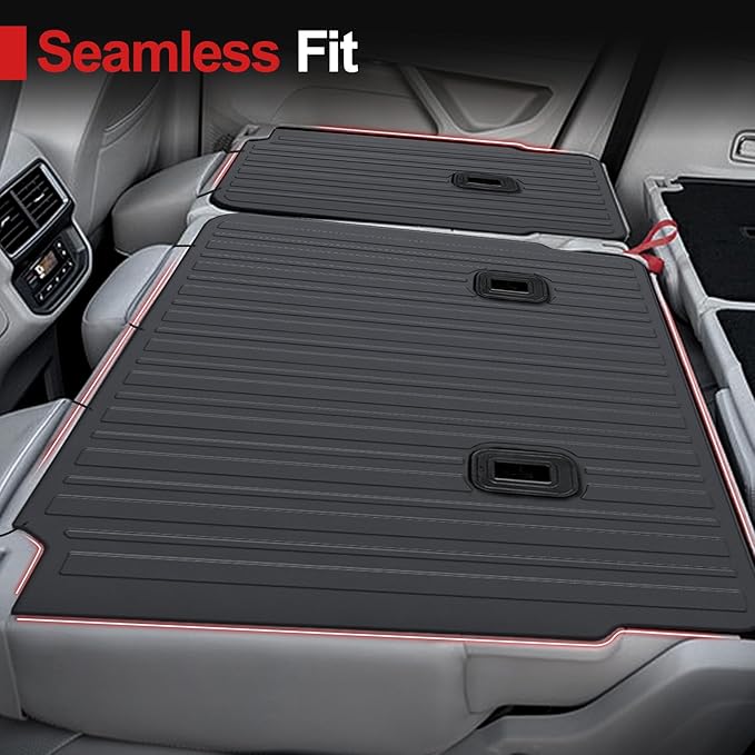 2nd Backrest Mat for 2018-2025 2026 Volkswagen VW Atlas (Not for Cross Sport)-All Weather TPE Seat Back Cover Protection Kick Mats for 2025 VW Atlas SE SEL Peak Edition Accessories-7 Seats