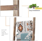 FUIN 6.4ft Extra Wide Wooden Blanket Ladder Living Room Decorative Wal Leaning Farmhouse Quilt Display Holder Rustic Wood Tow