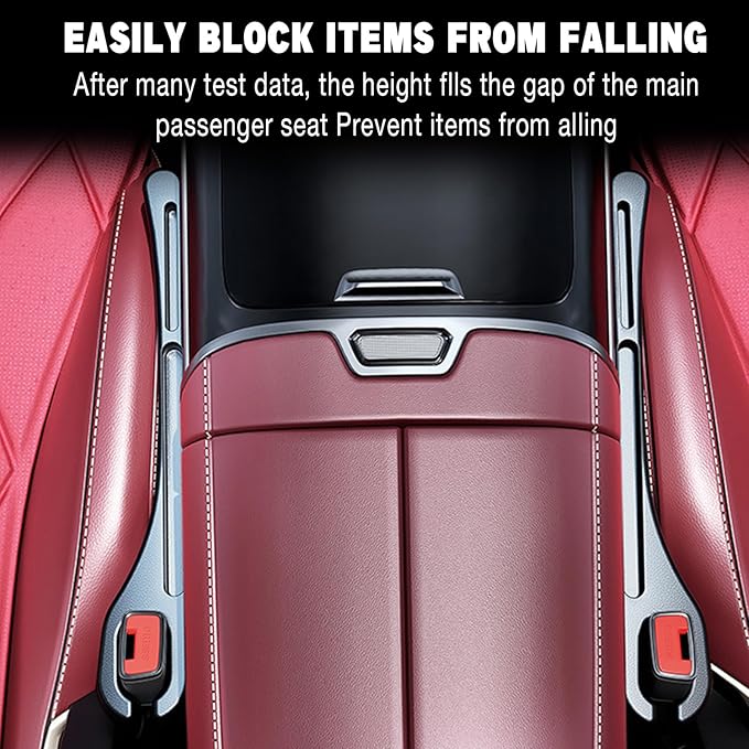 2PCS Car Seat Gap Filler Organizer, Car Seat Gap Organizer with Phone Holder, Car Accessories Car Side Seat Gap Filler for Prevent Falling (Black)