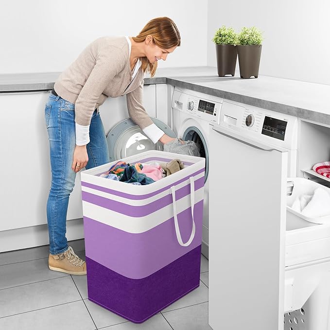 StorageRight Large Collapsible Laundry Basket Hamper with Easy Carry Handles，Freestanding Clothes Hampers for Laundry, Bedroo