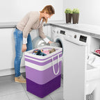 StorageRight Large Collapsible Laundry Basket Hamper with Easy Carry Handles，Freestanding Clothes Hampers for Laundry, Bedroo