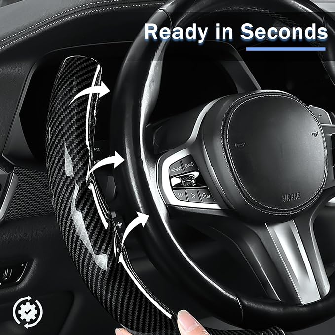 Steering Wheel Cover for BMW 3 4 Series(2021-2024) 5 Series(2020-2023) X5(2019-2020) X7(2020-2025) 328i 320i 330i 325i 528i 535i 530i M3 2 4 7 8 Series X3M X4 X6 XM M2 M4 M5 M8 Z4 i4, Glossy Black