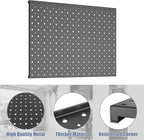 WALMANN 12"x16" Metal Pegboard Panels and Hooks for Garage, Tool Storage Pegboard with Hook - Compatible with 1/8" & 1/4" Hoo