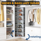 SpaceAid 7 Tier Rotating Shoe Rack Tower, Spinning Shoe Display Lazy Susan, Revolving 360 Shoe Rack Storage Round Carousel, V