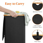 Lifewit 150L Laundry Basket with Lid, Clothes Hampers with Bamboo Handles and 2 Removable Bags, Large Foldable Laundry Hamper