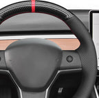 MEWANT Hand Stitched Steering Wheel Cover for Tesla Model 3 2017-2023 / Model Y 2020-2023 for Tesla Model 3/Y Accessories