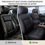 Coverado Chevy Silverado Seat Covers, Faux Leather Seat Covers Fit for Chevy Silverado GMC Sierra 2007-2025 1500, 2015-2025 2