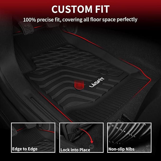 Lasfit Floor Mats for Chevrolet Chevy Trailblazer 2026 2025 2024 2023 2022 2021 (AWD Only), Custom Fit 1st & 2nd Row All Weather TPE Floor Liners Heavy Duty Accessories